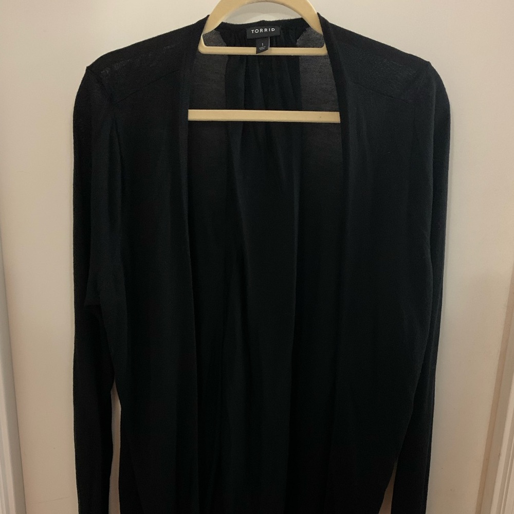 Torrid Black Tie-Back Cardigan